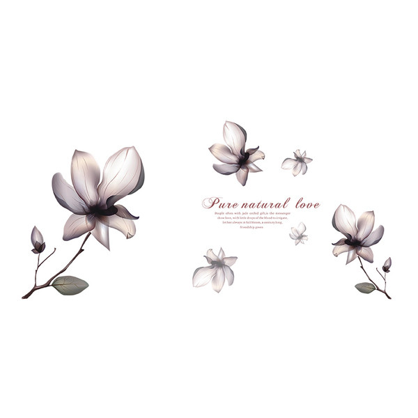 Öntapadó magnólia dekorációs matrica felirattal