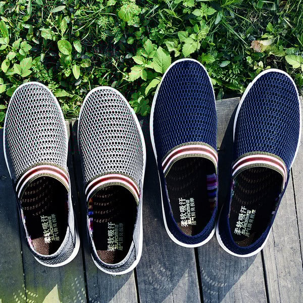 Mocasini bărbați din plasă în două culori