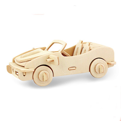 Малък дървен 3D пъзел в два модела - кола