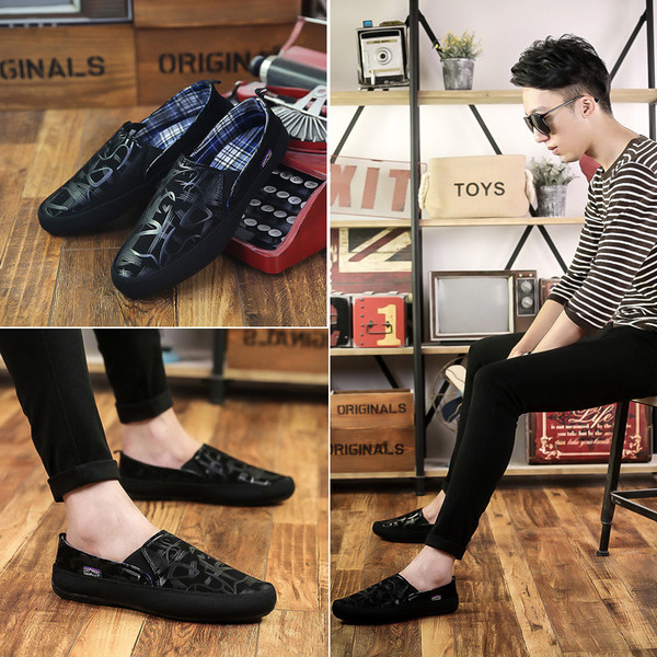 Мъжки мокасини с шарка в трицвята