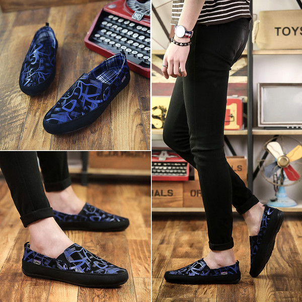 Мъжки мокасини с шарка в трицвята