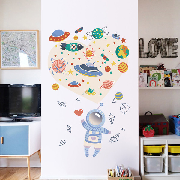Детски стенни стикери  астронафти 