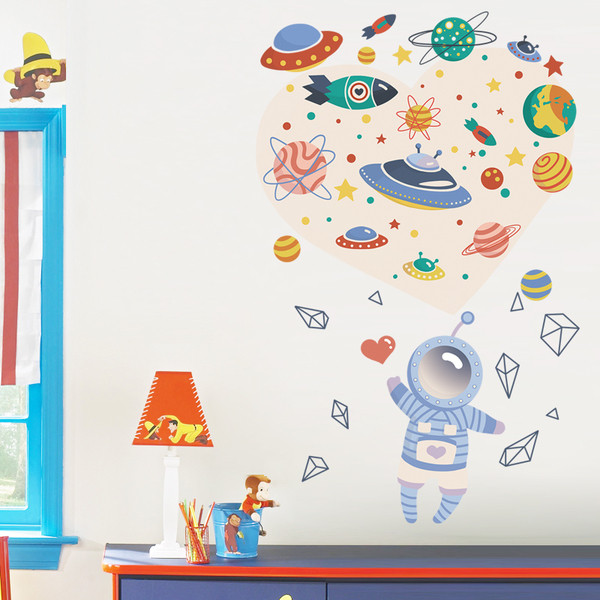 Детски стенни стикери  астронафти 