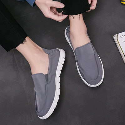 Ανδρικά μοκασίνια σε μαύρο και γκρι χρώμα