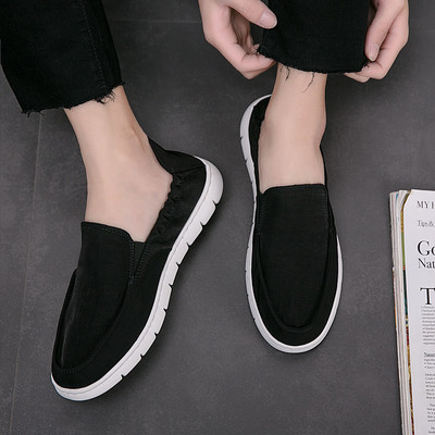 Ανδρικά μοκασίνια σε μαύρο και γκρι χρώμα