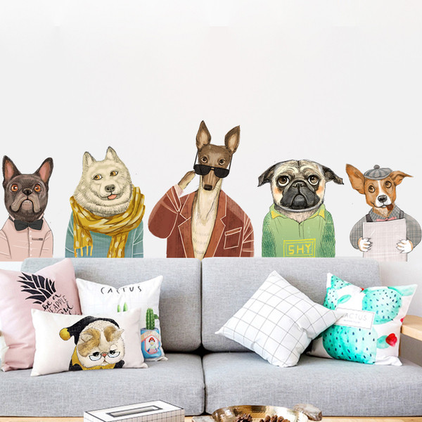 Забавни детски стикери кучета 