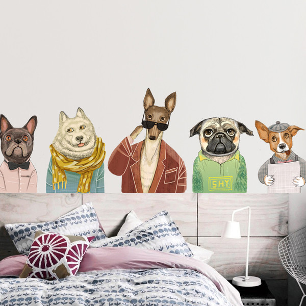 Забавни детски стикери кучета 