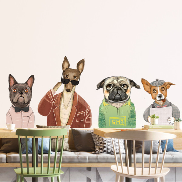 Забавни детски стикери кучета 