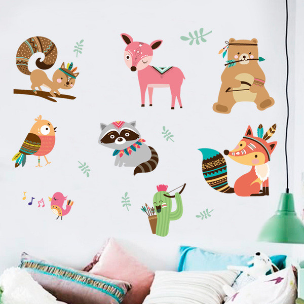 Детски самозалепващи се стикери животински свят 