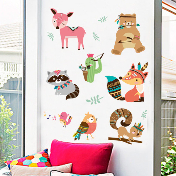 Детски самозалепващи се стикери животински свят 