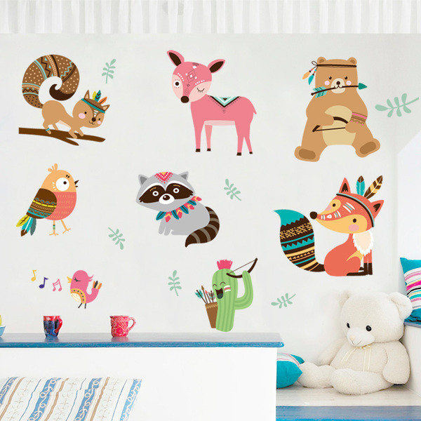 Детски самозалепващи се стикери животински свят 
