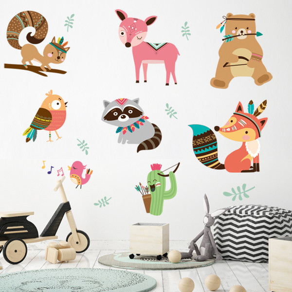 Детски самозалепващи се стикери животински свят 