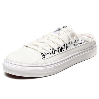 Мъжки мокасини с връзки в бял, червен и черен цвят