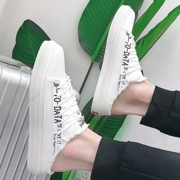 Мъжки мокасини с връзки в бял, червен и черен цвят