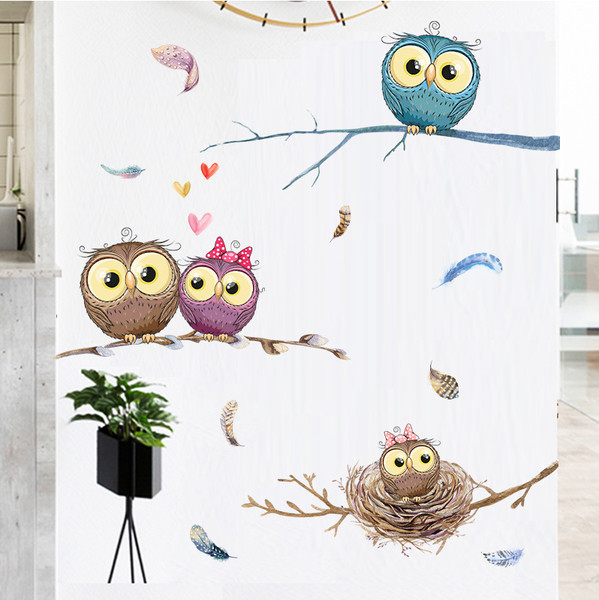 Αυτοκόλλητα τοίχου κουκουβάγια για παιδιά
