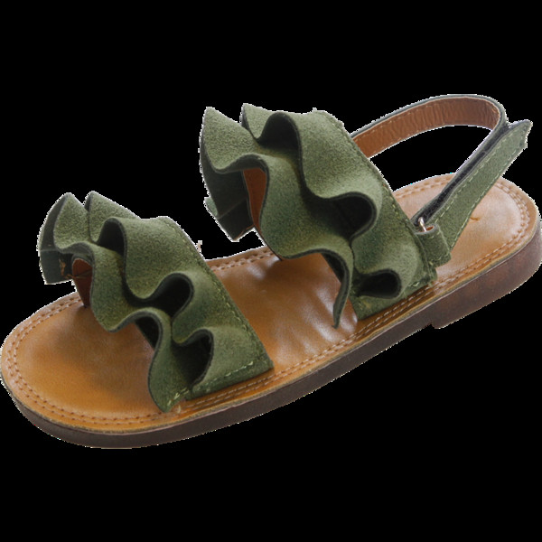 Παιδικά σανδάλια για κορίτσια σε μαύρο, μπεζ και πράσινο χρώμα