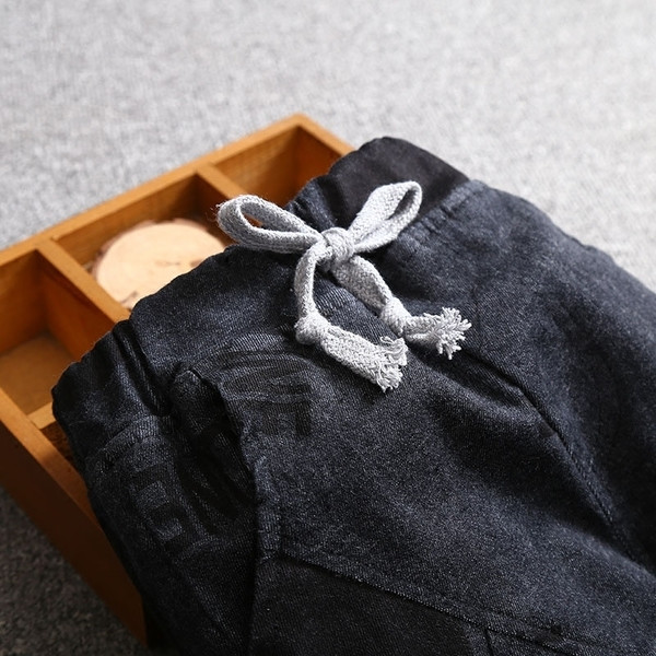 Παιδικά αθλητικά casual παντελόνια για αγόρια σε σκούρο χρώμα