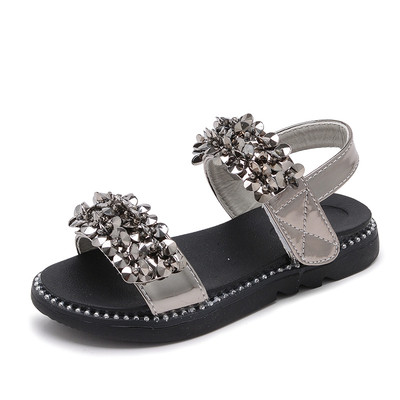 Sandale copii pentru fete cu pietre de decor in trei culori