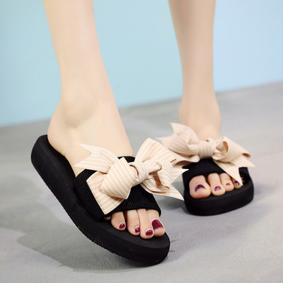 Casual γυναικείες παντόφλες με κορδέλα σε τρία χρώματα