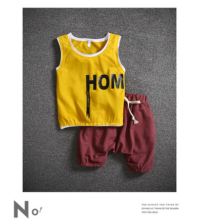 Αθλητικό set  για αγόρια  t-shirt με επιγραφή και μακρύ παντελόνι