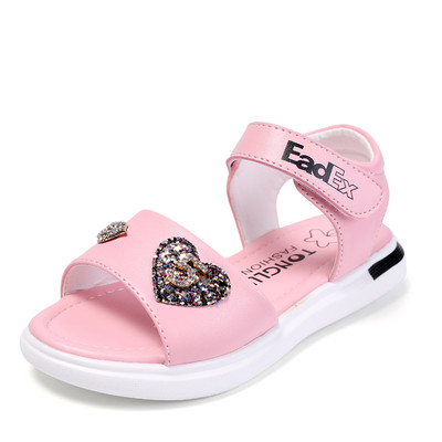 Σύγχρονα σανδάλια για κορίτσια σε λευκό και ροζ χρώμα