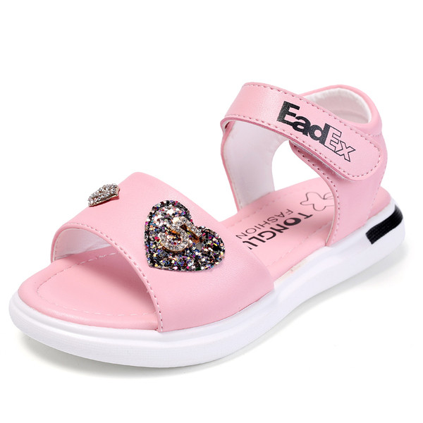 Σύγχρονα σανδάλια για κορίτσια σε λευκό και ροζ χρώμα