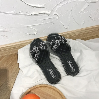 Papuci de dama moderni cu pietre in trei culori