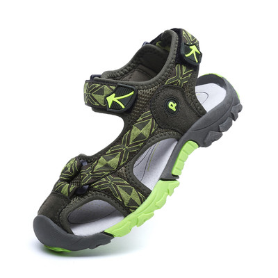 Παιδικά σανδάλια για αγόρια με επίπεδη δίχρωμη σόλα