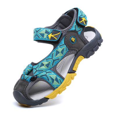 Παιδικά σανδάλια για αγόρια με επίπεδη δίχρωμη σόλα