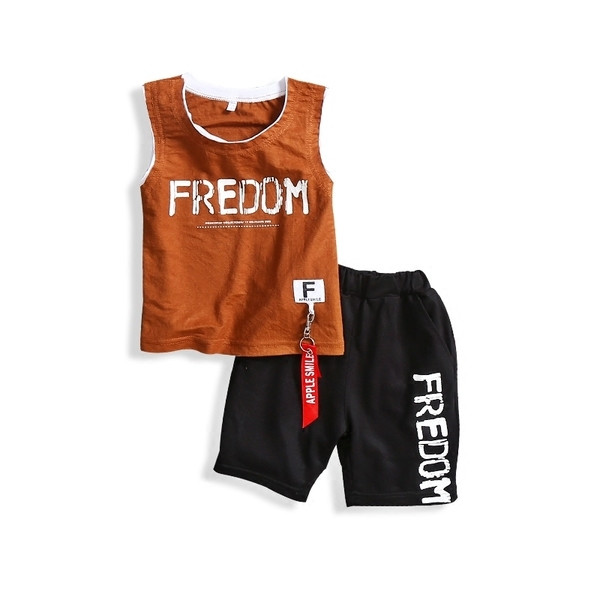 Детски ежедневен комплект за момчета - потник и панталони с надпис