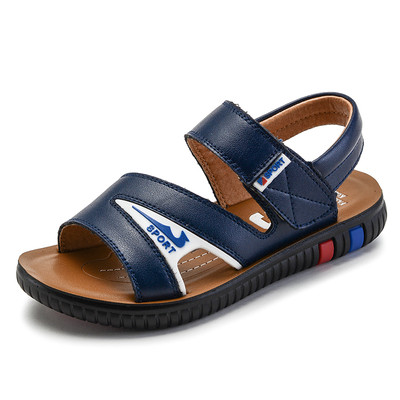 Άνετα παιδικά σανδάλια για αγόρια με λουράκια βελκρό και επίπεδη σόλα σε δύο χρώματα