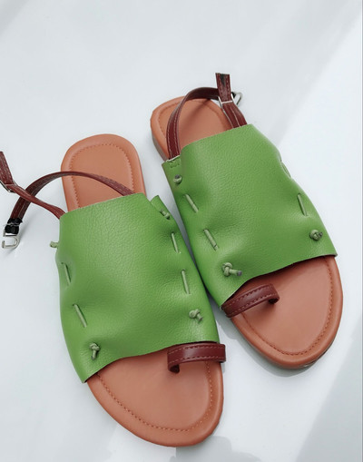 Удобни ниски дамски сандали от еко кожа в четири цвята