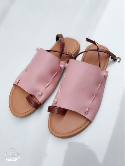 Удобни ниски дамски сандали от еко кожа в четири цвята