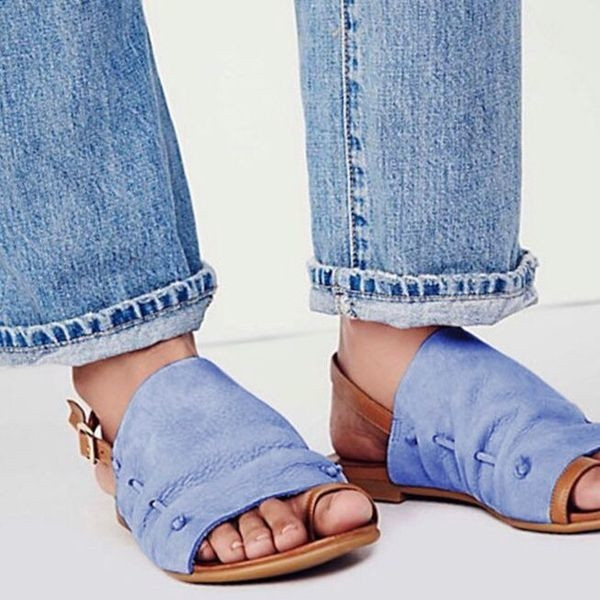 Удобни ниски дамски сандали от еко кожа в четири цвята