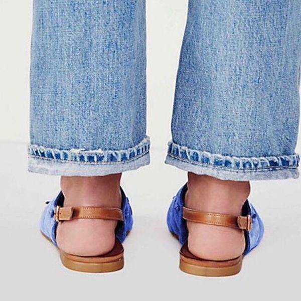 Удобни ниски дамски сандали от еко кожа в четири цвята