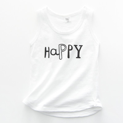 Παιδικό καθημερινό αμάνικο για κορίτσια σε διάφορα χρώματα με επιγραφή