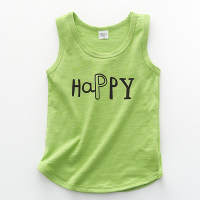 Παιδικό καθημερινό αμάνικο για κορίτσια σε διάφορα χρώματα με επιγραφή