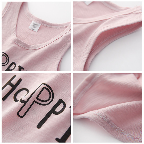 Παιδικό καθημερινό αμάνικο για κορίτσια σε διάφορα χρώματα με επιγραφή