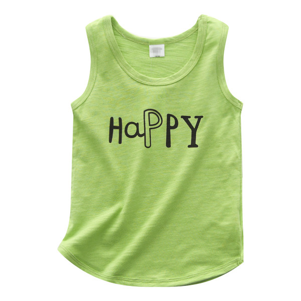 Παιδικό καθημερινό αμάνικο για κορίτσια σε διάφορα χρώματα με επιγραφή