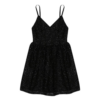 Нежна дамска рокля с дантела в два цвята 