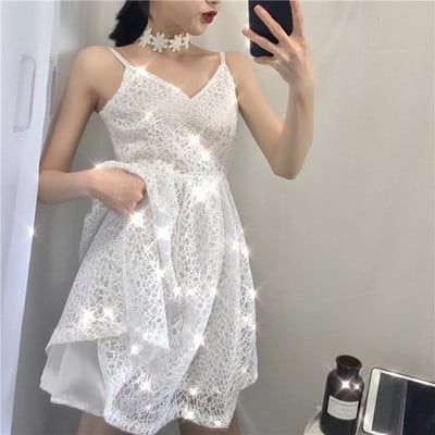 Rochie delicata de dama cu dantela in doua culori