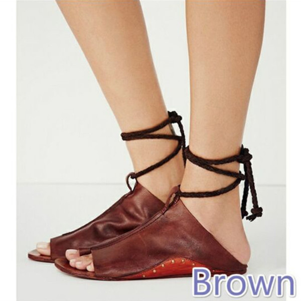 Περιστασιακά γυναικεία σανδάλια, σε ρωμαϊκό στυλ από δέρμα-σε τρία χρώματα