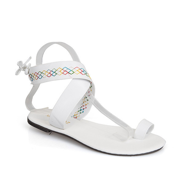 Model nou de sandale dama cu motiv colorat - in trei culori