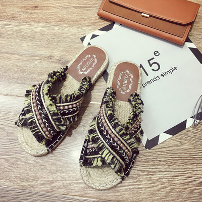 Casual γυναικείες παντόφλες με εθνοτική μοτίβα σε τρία χρώματα