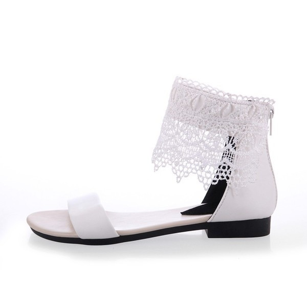 Sandale casual dama cu dantela in doua culori