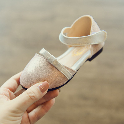 Sandale moderne pentru copii din piele intoarsa pentru fete in negru, roz si bej