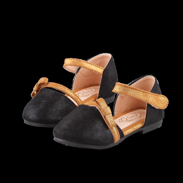 Sandale moderne pentru copii din piele intoarsa pentru fete in negru, roz si bej