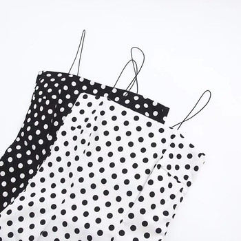 Rochie scurta de dama cu buline in doua culori