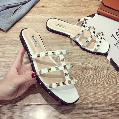 Papuci de damă cu ochiuri pe talpă plată în trei culori