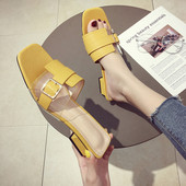 Papuci moderni de dama cu toc joasa in trei culori